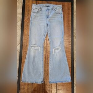 American eagle low rise next level stretch flare jeans size 8 short